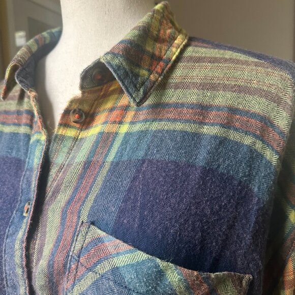 BDG Urban Outfitters Long Sleeve Button Down, Plaid Flannel, Womens M - Picture 2 of 10